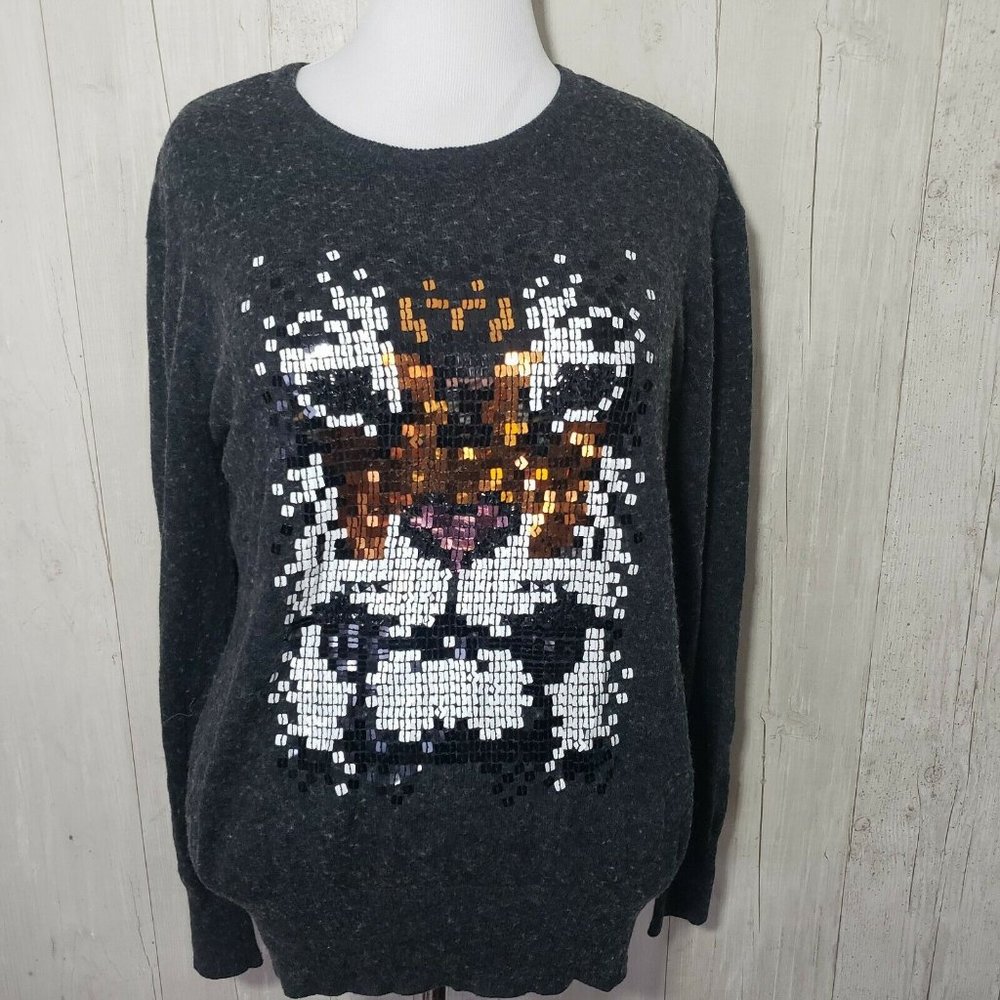 TopShop Womens Size 12 Tiger Sequin Sweater